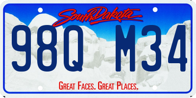 SD license plate 98QM34