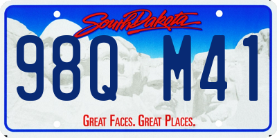 SD license plate 98QM41