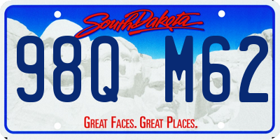 SD license plate 98QM62