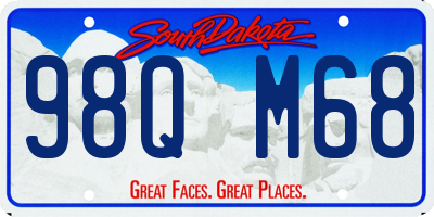 SD license plate 98QM68