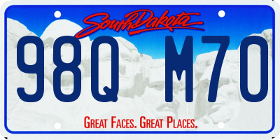 SD license plate 98QM70