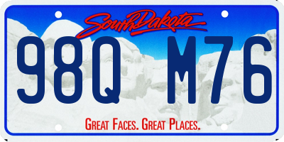 SD license plate 98QM76