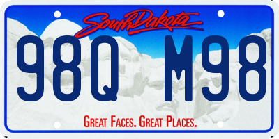 SD license plate 98QM98