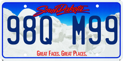SD license plate 98QM99