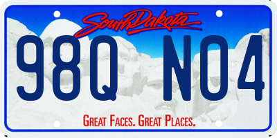 SD license plate 98QN04