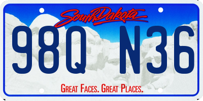 SD license plate 98QN36