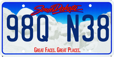 SD license plate 98QN38