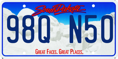 SD license plate 98QN50