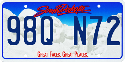SD license plate 98QN72