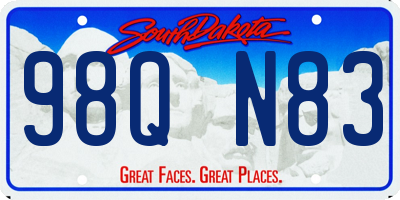 SD license plate 98QN83