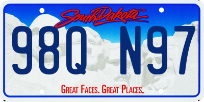 SD license plate 98QN97