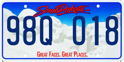 SD license plate 98QO18