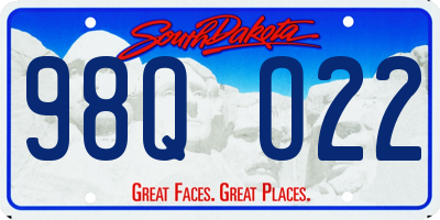 SD license plate 98QO22