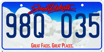 SD license plate 98QO35