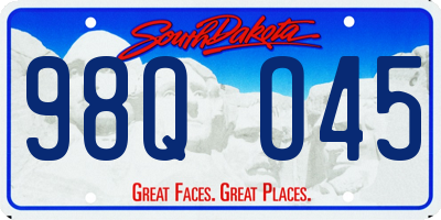SD license plate 98QO45