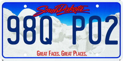 SD license plate 98QP02