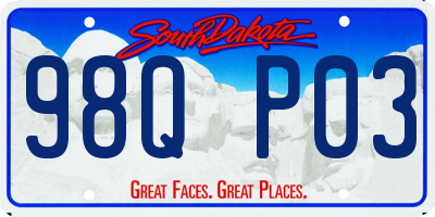SD license plate 98QP03