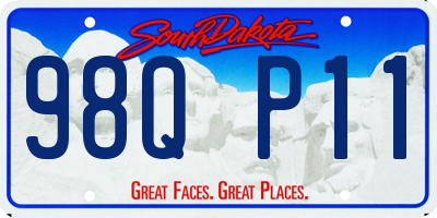 SD license plate 98QP11