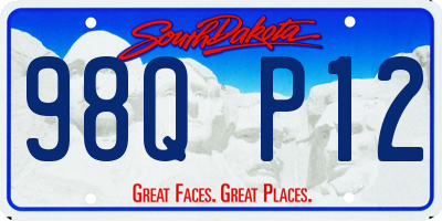 SD license plate 98QP12