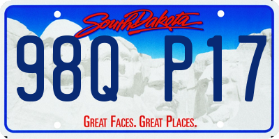 SD license plate 98QP17