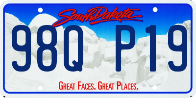SD license plate 98QP19