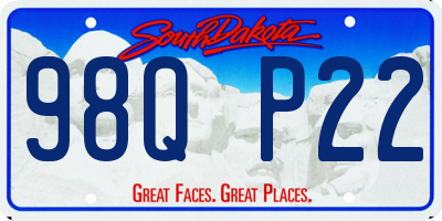 SD license plate 98QP22