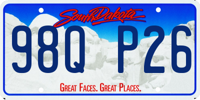 SD license plate 98QP26