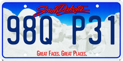 SD license plate 98QP31