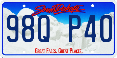 SD license plate 98QP40