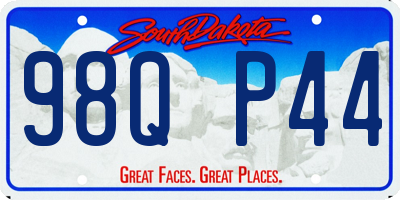 SD license plate 98QP44