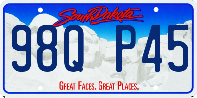 SD license plate 98QP45