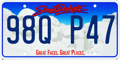 SD license plate 98QP47