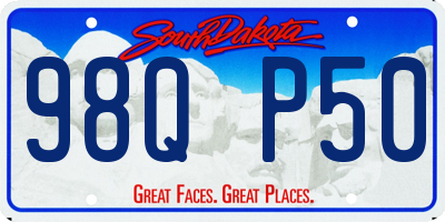 SD license plate 98QP50