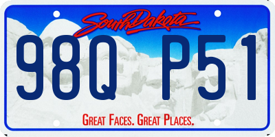 SD license plate 98QP51