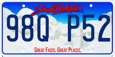 SD license plate 98QP52