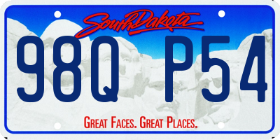 SD license plate 98QP54