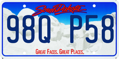 SD license plate 98QP58