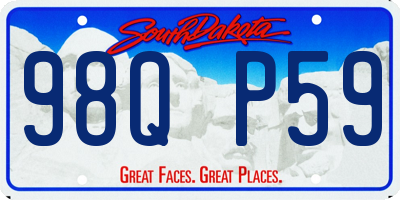 SD license plate 98QP59