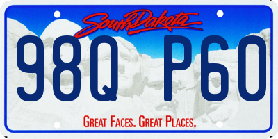 SD license plate 98QP60