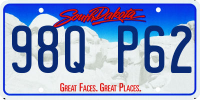 SD license plate 98QP62