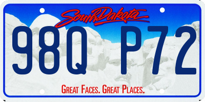 SD license plate 98QP72