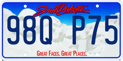 SD license plate 98QP75