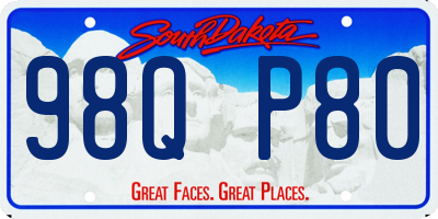 SD license plate 98QP80