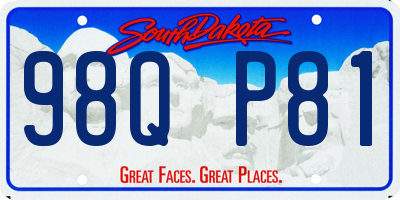 SD license plate 98QP81