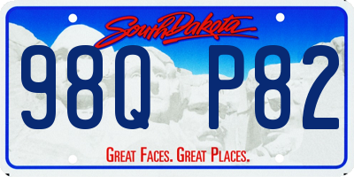 SD license plate 98QP82