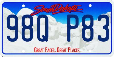 SD license plate 98QP83