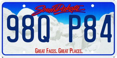 SD license plate 98QP84