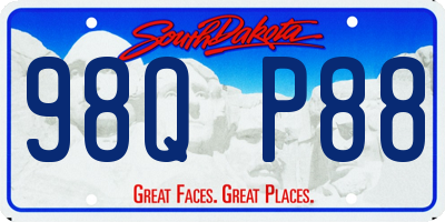 SD license plate 98QP88