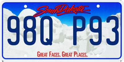 SD license plate 98QP93