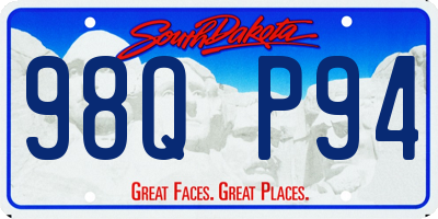 SD license plate 98QP94